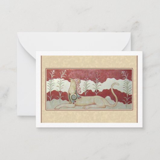 Flat Note Card with Minoan Grifon Mitteilungskarte (Vorderseite)