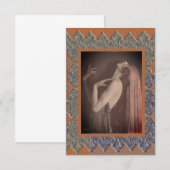  Flat Note card with Vintage Dancer Dankeskarte (Vorne/Hinten)