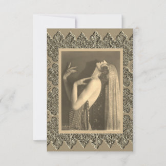  Flat Note card with Vintage Dancer Dankeskarte