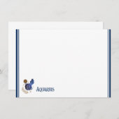 Flat Note Card-Zodiac Aquarius Mitteilungskarte (Vorne/Hinten)