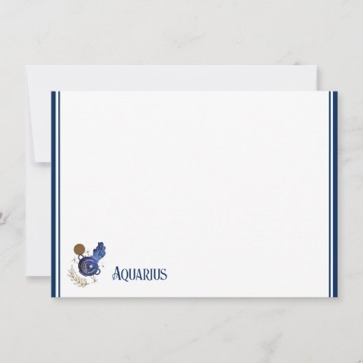 Flat Note Card-Zodiac Aquarius Mitteilungskarte (Vorderseite)