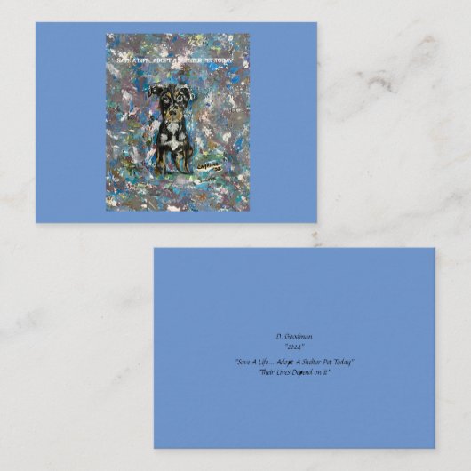 Flat Notecard mit Tierschutzmeldung Mitteilungskarte (Vorne/Hinten)