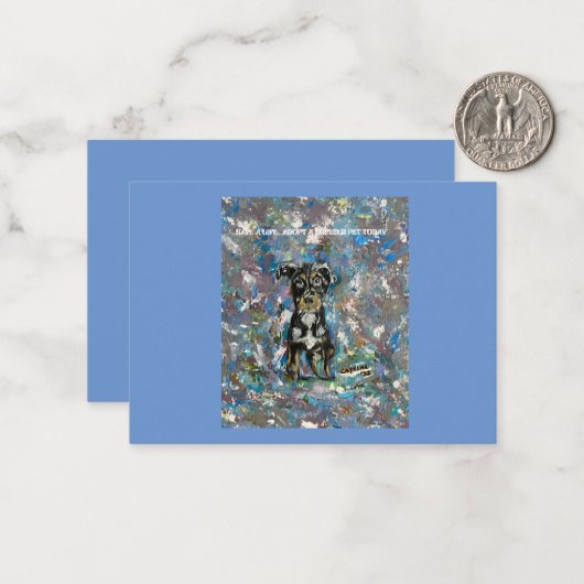 Flat Notecard mit Tierschutzmeldung Mitteilungskarte (Vorderseite/Rückseite Beispiel)