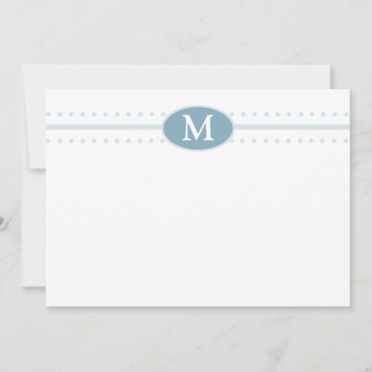 Flat Notecard Monogram Mitteilungskarte (Vorderseite)