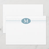 Flat Notecard Monogram Mitteilungskarte (Vorne/Hinten)