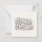 FLAT NOTECARD : VINTAGE "MERRY CHRISTMAS" MITTEILUNGSKARTE (Vorderseite)
