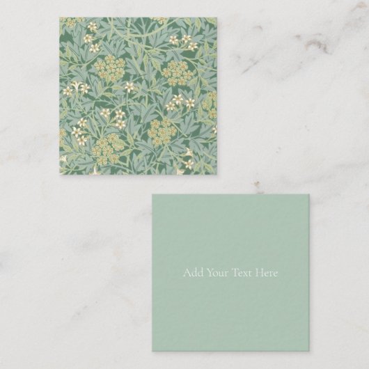 FLAT NOTECARD : WILLIAM MORRIS ; JASMINE MITTEILUNGSKARTE (Vorne/Hinten)