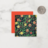 FLAT NOTECARD : WILLIAM MORRIS ; POMEGRANATE MITTEILUNGSKARTE (Vorderseite/Rückseite Beispiel)