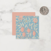 FLAT NOTECARD : WILLIAM MORRIS ; POMEGRANATE MITTEILUNGSKARTE (Vorderseite/Rückseite Beispiel)