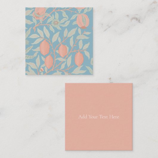 FLAT NOTECARD : WILLIAM MORRIS ; POMEGRANATE MITTEILUNGSKARTE (Vorne/Hinten)