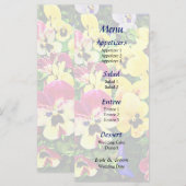 Flat of Stiefmütterchen Mixed Colors Wedding Menu Menükarte (Vorne/Hinten)