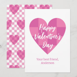 Flat Pink Happy Valentine's Day Feiertagskarte