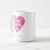 Flat Pink Happy Valentine's Day Kaffeetasse (Vorderseite Links)