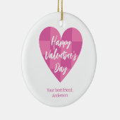 Flat Pink Happy Valentine's Day Keramik Ornament (Rechts)