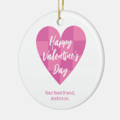 Flat Pink Happy Valentine's Day Keramik Ornament (Links)
