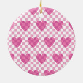 Flat Pink Happy Valentine's Day Keramik Ornament (Hinten)