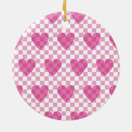Flat Pink Happy Valentine's Day Keramik Ornament (Hinten)