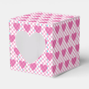 Flat Pink Heart Karo Glücklicher Valentinstag Geschenkschachtel