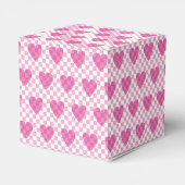 Flat Pink Heart Karo Glücklicher Valentinstag Geschenkschachtel (Rückseite)