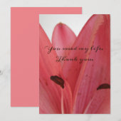 Flat Pink Petals, die du meine Lebenskarte Gerette Dankeskarte (Vorne/Hinten)