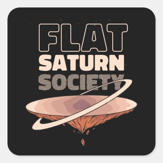 FLAT SATURN SOCIETY QUADRATISCHER AUFKLEBER (Vorderseite)