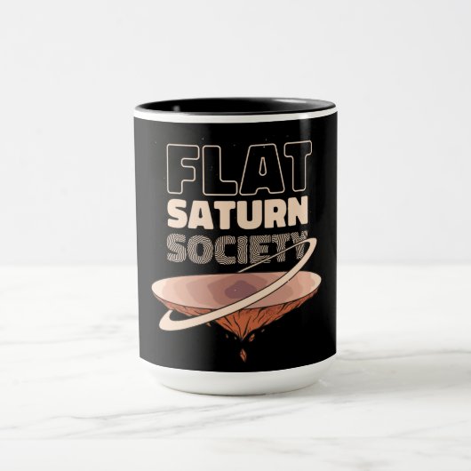 Flat Saturn Society - Wissenschaftsdesign Tasse (Zentrum)