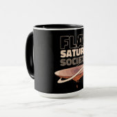 Flat Saturn Society - Wissenschaftsdesign Tasse (Vorderseite Links)