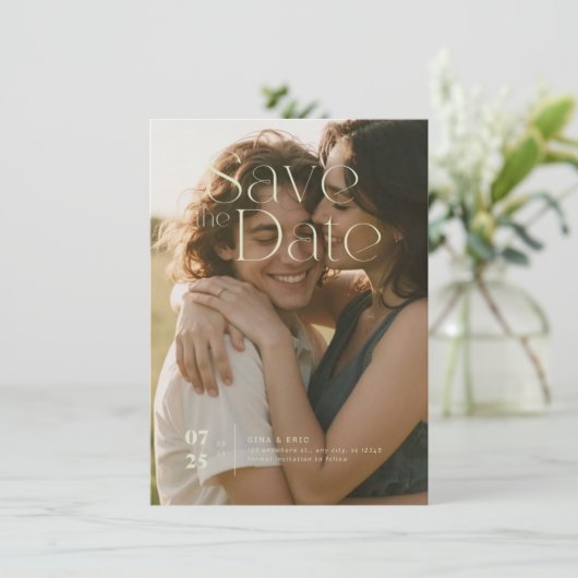 Flat Save The Date Card (Stehend Vorderseite)