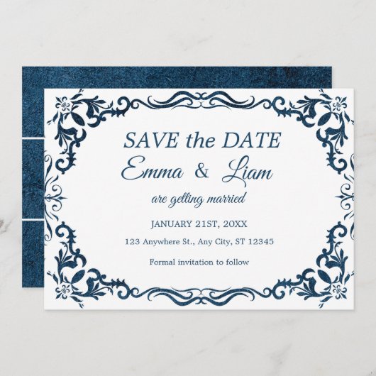 Flat Save The Date Card (Vorne/Hinten)