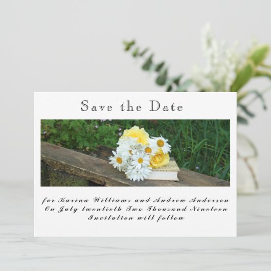 Flat Save The Date Card (Stehend Vorderseite)