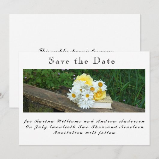 Flat Save The Date Card (Vorne/Hinten)