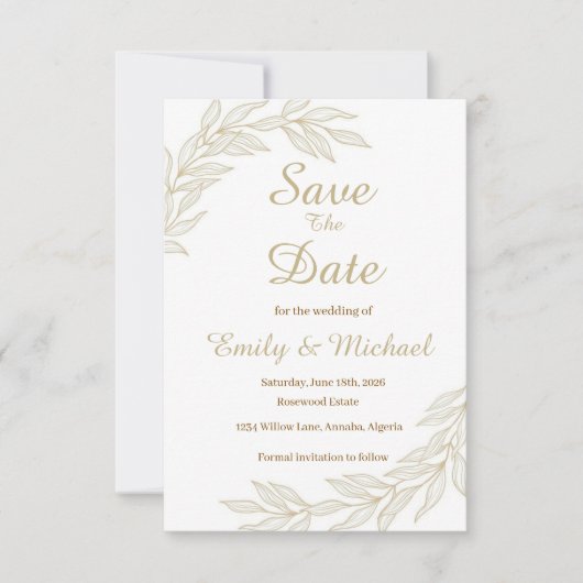 Flat Save The Date Card (Vorderseite)