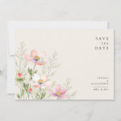 Flat Save the Date Card für eine Wildblume Hochzei (Vorderseite)