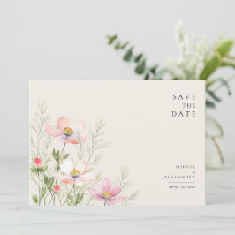 Flat Save the Date Card für eine Wildblume Hochzei