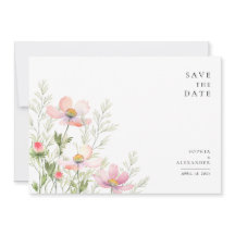 Flat Save the Date Card für eine Wildblume Hochzei