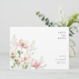 Flat Save the Date Card für eine Wildblume Hochzei