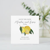 Flat Save the Date Card - Ölgemalte Zitronen (Stehend Vorderseite)