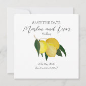 Flat Save the Date Card - Ölgemalte Zitronen (Vorderseite)