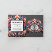 Flat Save the Date geklappte Karte Mucha Style (Innenseite)