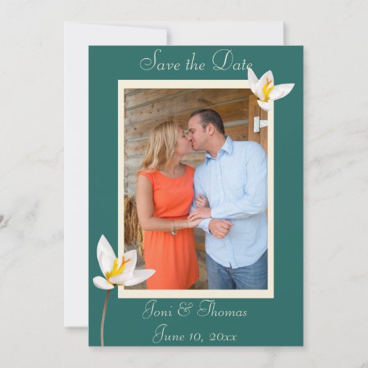 Flat Save the Date-Karte des grünen Fotos Hunter Save The Date (Vorderseite)