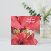 Flat Save the Date Wedding Amaryllis Red (Stehend Vorderseite)