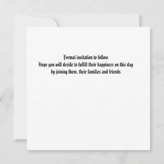 Flat Save the Date Wedding Amaryllis Red (Rückseite)