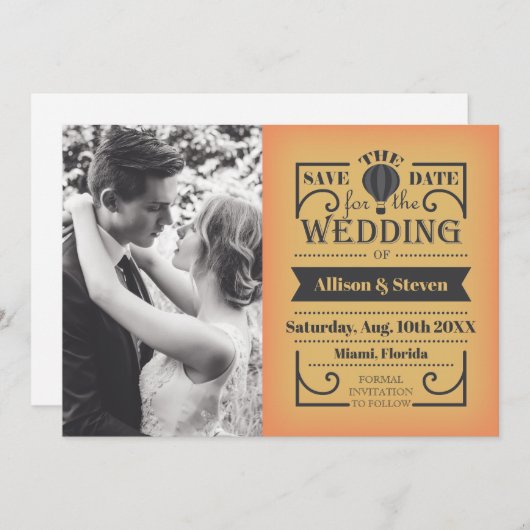 Flat Save the Date Wedding Card (Vorne/Hinten)