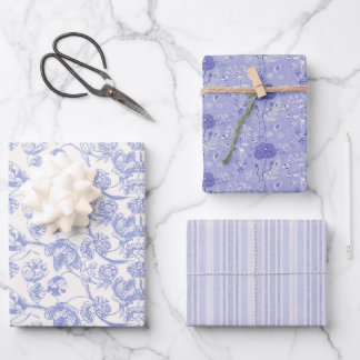 Flat Sheet (Set) von 3 Geschenkpapier Set