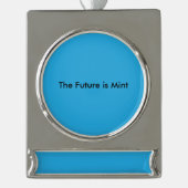 Flat Sky Blue Background for Web & Print Banner-Ornament Silber (Vorderseite)