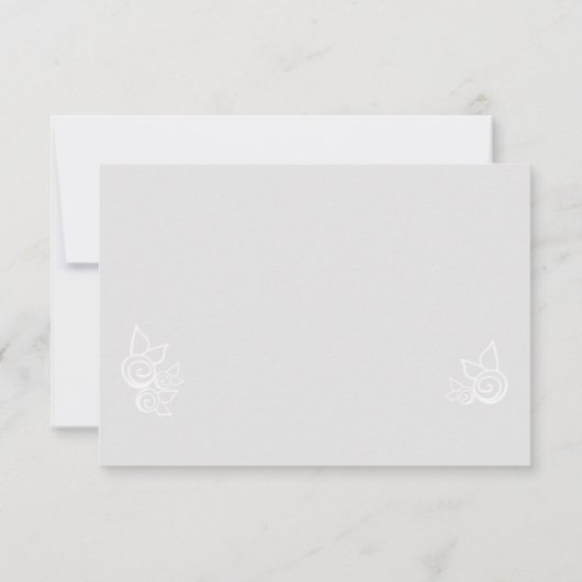 Flat Slate Gray Chalk Style Wedding Danke Karte (Rückseite)