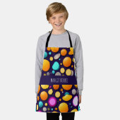 Flat Smile Circles Orange Blue Retro Muster Schürze (Getragen)