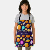 Flat Smile Circles Orange Blue Retro Muster Schürze (Insitu)