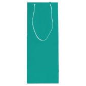 Flat Teal Background – Back-to-School Texture Geschenktüte Für Weinflaschen (Rückseite)