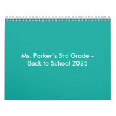 Flat Teal Background – Back-to-School Texture Kalender (Titelbild)